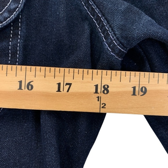 Vtg Tommy Hilfiger Jean Jacket Womens Sz Medium Dark Wash Denim Y2K Fall Winter - Picture 5 of 9